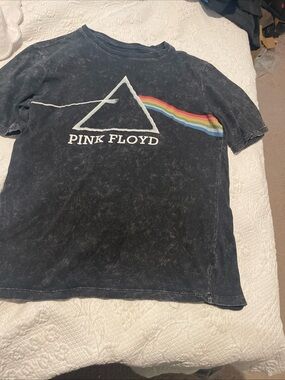 Pink Floyd Black Graphic Tee - White Logo Kids L (14-16) Logo has some wear